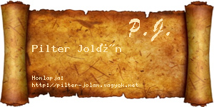 Pilter Jolán névjegykártya
